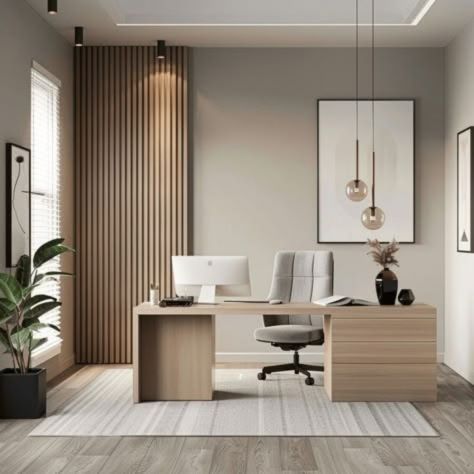 Contemporary Executive Desk with Cabinet Storage